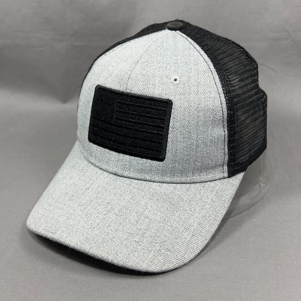 Highland Tactical Snapback Hat Cap Gray Trucker Hiking Outdoor USA Flag Mens